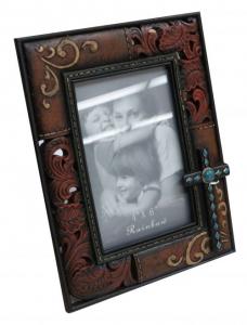 Embossed Cross Picture Frame