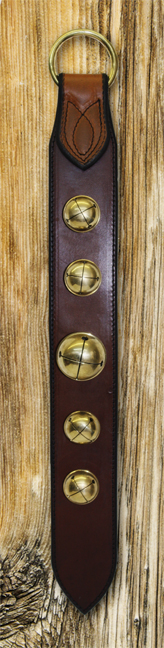 Leather with Sleigh Bells ORANGE OAK LEAF DOOR CHIME Amish Handmade in USA 