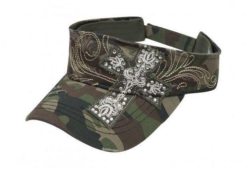 Ladies Embroidered Cross Visor
