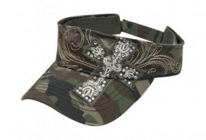 Ladies Embroidered Cross Visor