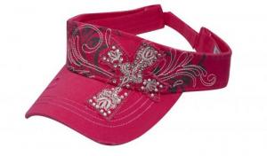 Ladies Embroidered Cross Visor