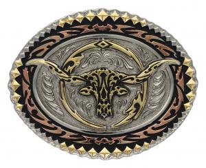 Tri-Color Scalloped Long Horn Buckle