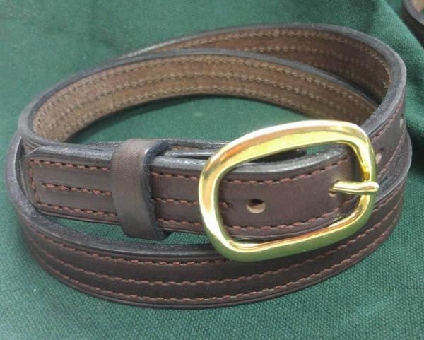 Triple-Stitched Leather Halter Belt