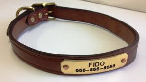 Creased Leather Dog Collar