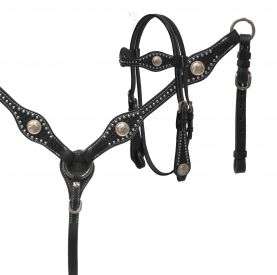 Pony Set- Black w/Silver Conchos