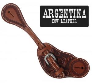ShowmanÂ® Mens Size Argentina Cow Leather Spur Straps