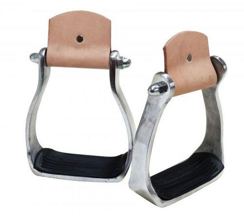 Aluminum Barrel Stirrups With Rubber Tread